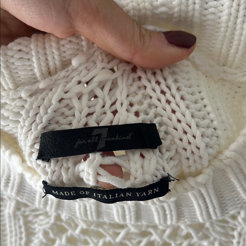 White Knit Short Sleeve Top - Picture 2 of 4
